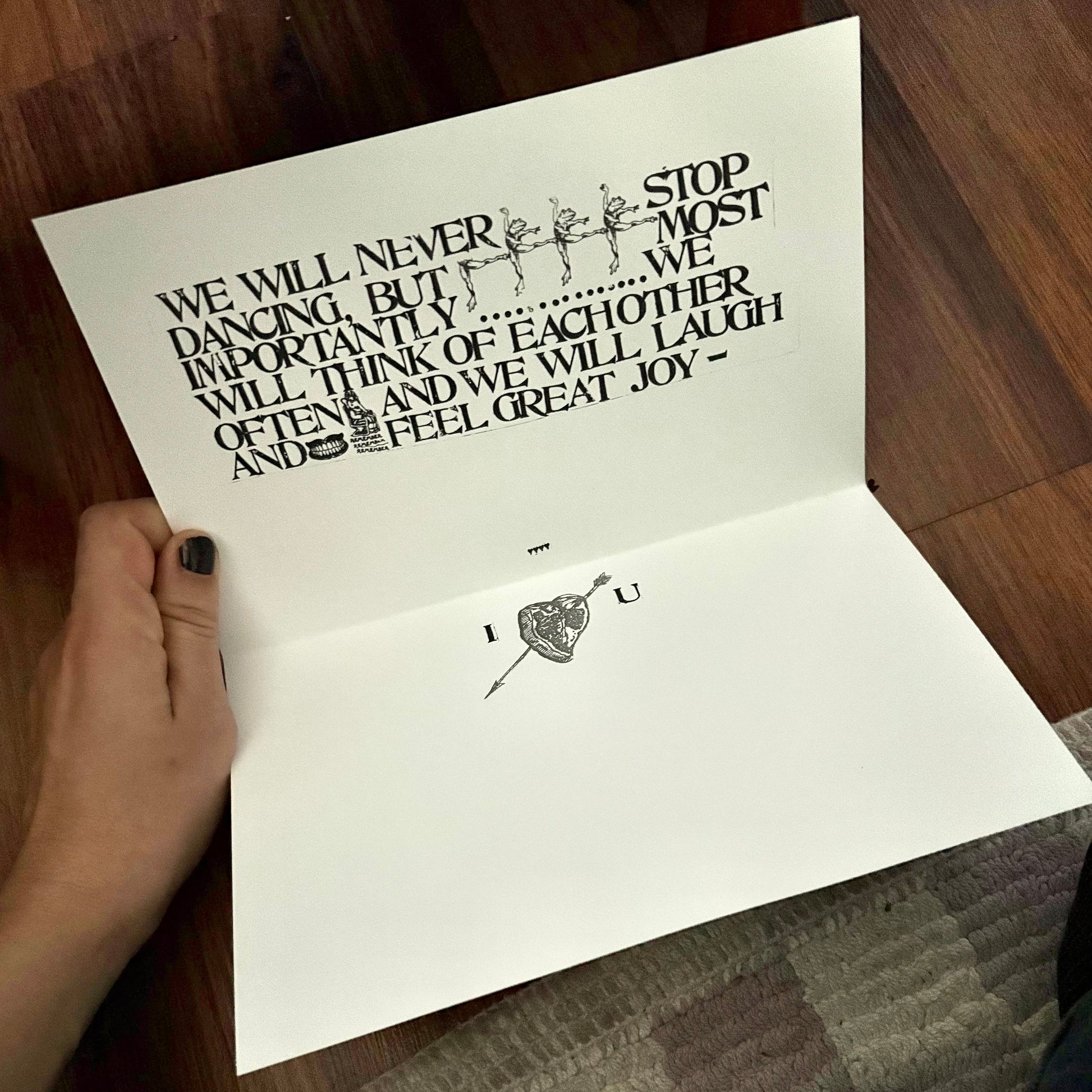 to question our love, would be a waste of a question card